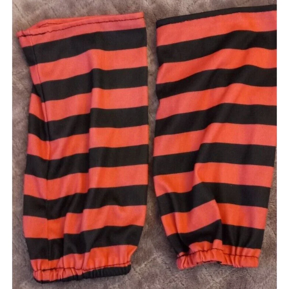 Pink And Black Striped Arm Warmers 10